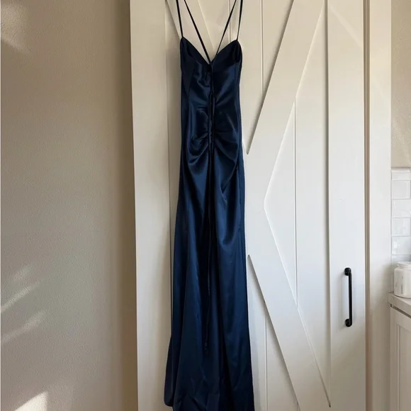 La Femme Navy Blue Prom Dress - Picture 8 of 10